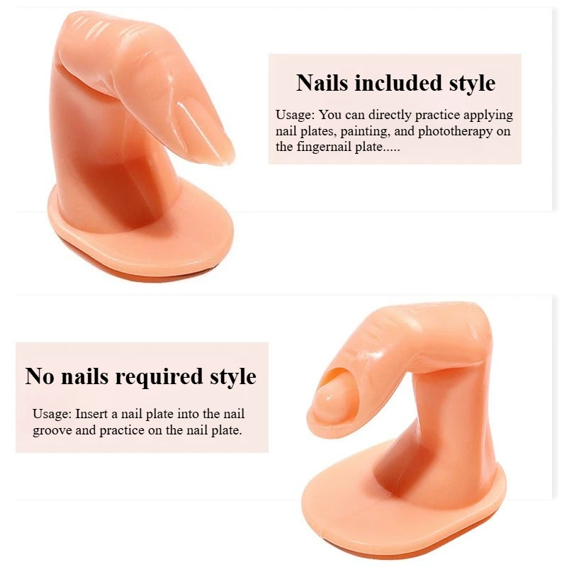 Nail Practice Finger Tool with Display Board for Nail Tips and No-Nail Inserts, Operation Table