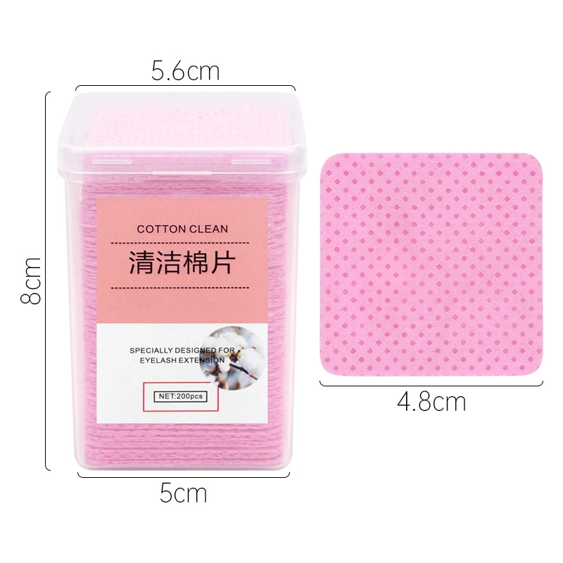 200PCS/Box Nail Grafting Eyelash Glue Polish Remover Cotton Wipes UV Gel Remover Cleaner Paper Pad Art Cleaning Manicure Tools