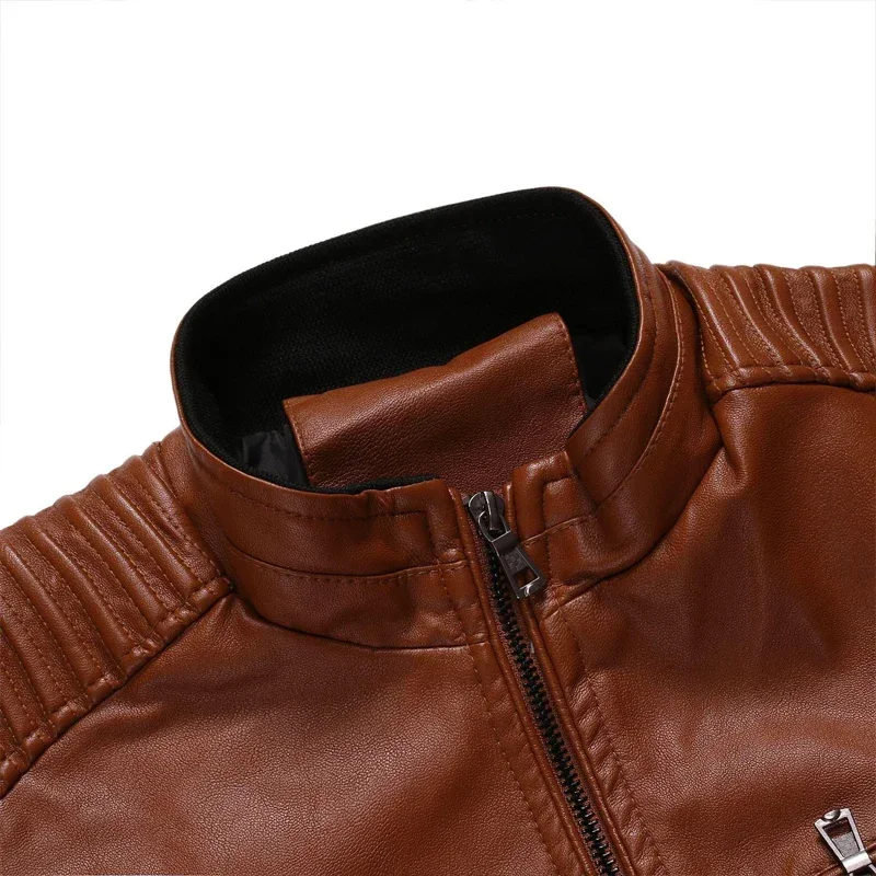 New Brand Slim Fit Motorcycle Leather Jackets Men Brand Men's Leather Jacket Coat Men Casual Biker Zipper Jackets Male