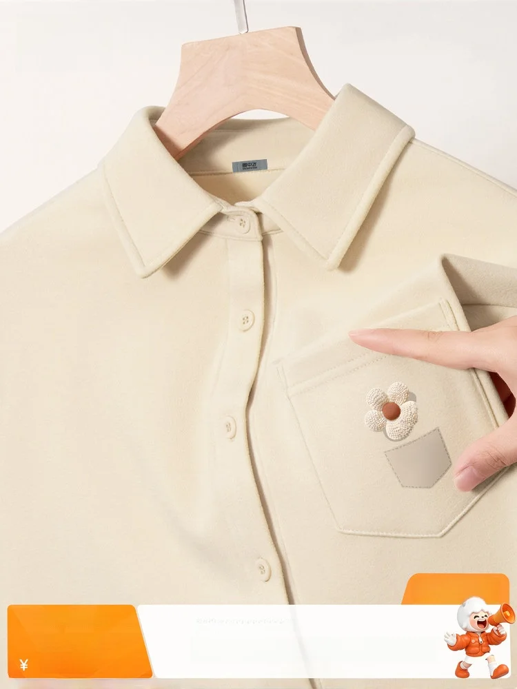 

Snow Flying Women's Fleece Lined Shirt Casual Loose Long Sleeve Fashion Comfortable Breathable Spring Autumn Color