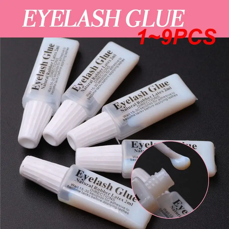 1 ~ 9PCS 2ml Eyelash กาว Milky สีขาวกันน้ํายาวนานแห้งเร็วขนตาปลอมกาวไม่ระคายเคือง Lashes กาวแต่งหน้า