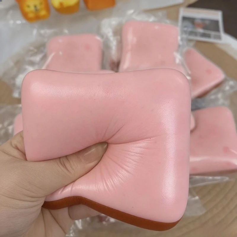 Juguete Antiestrés de Goma Suave con Forma de Tostada, Diseño Realista, para Decoración del Hogar y la Oficina, Relajación, Divertido Regalo