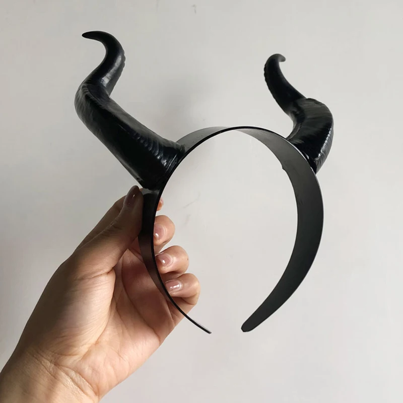 Diable bandeau la belle au bois dormant sorcière accessoire corne noire couvre-chef masque sorcière bandeau filles cheveux cerceau Cool noir sorcière bandeaux