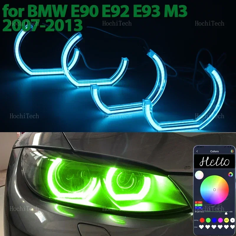 Multi-colored App Control LED Angel Eyes Ring Lamp DRL for BMW 3 Series E90 E92 E93 M3 2007-2013 Coupe Cabriolet