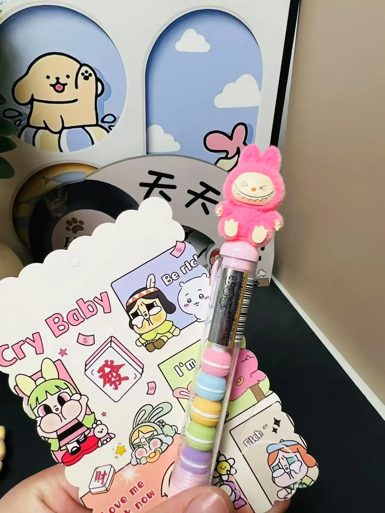 

Labubu Black Gel Pen Cartoon Creative Cartoon Cute Ballpoint School Writing Exam Stationery Girls Boys Gifts