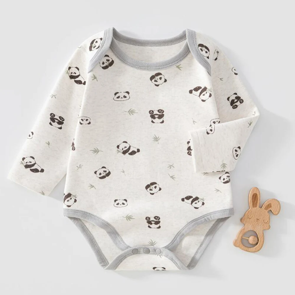 Baby Bodysuits Long Sleeve 100% Cotton Animal Print Spring Fall Winter Baby Girl Clothes Newborn Boy Rompers Wholesale