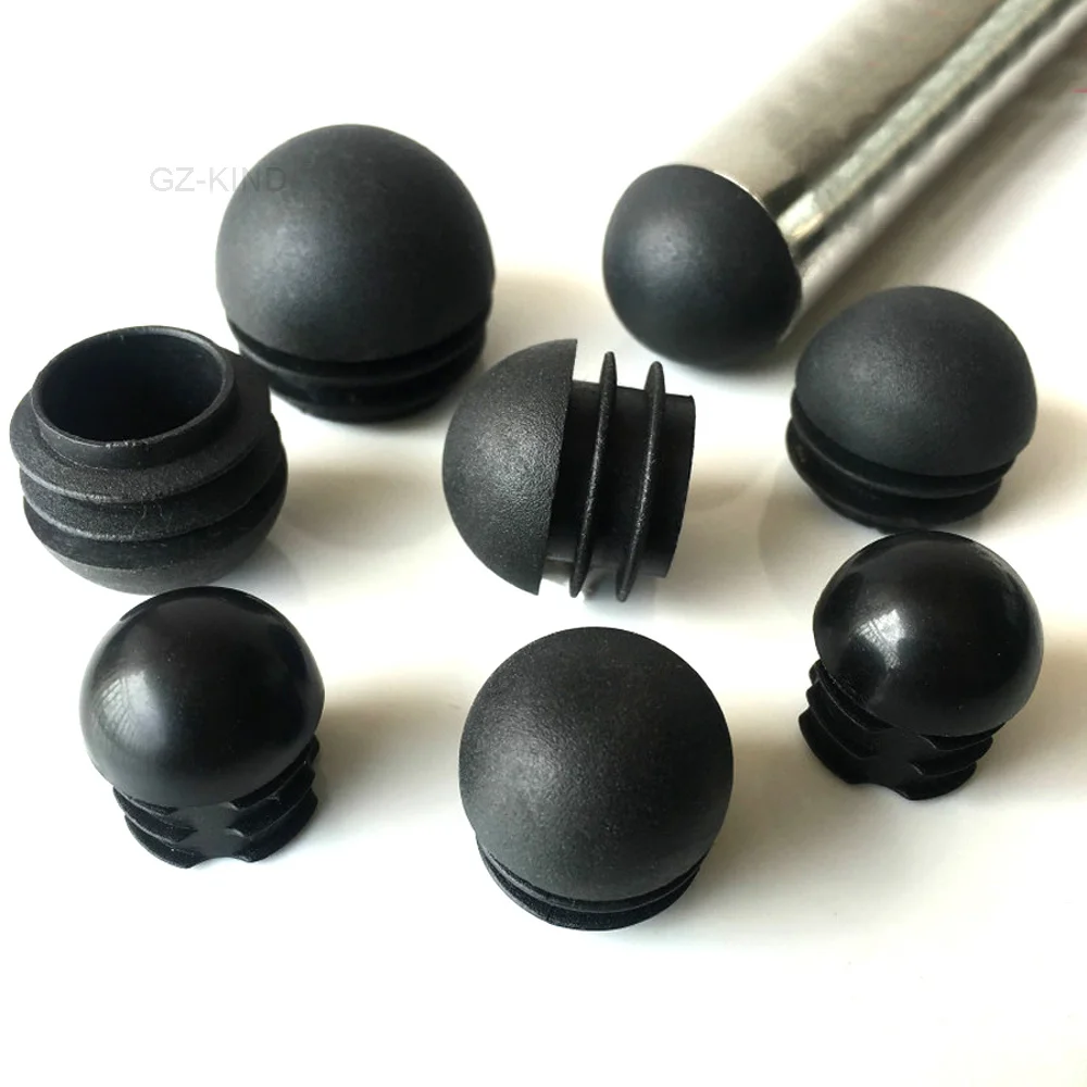 5/10/20/50 pcs dome round plastic black caps pipe caps plug inserts 19mm 22mm 25mm 32mm