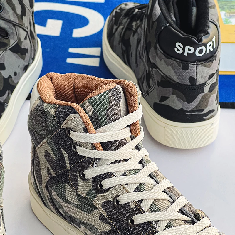 Hip hop Camouflage Shoes Men Casual Sneakers High Top Plaform Comfy Big size 47 Men Running Board Shoes Trend Tenis masculino