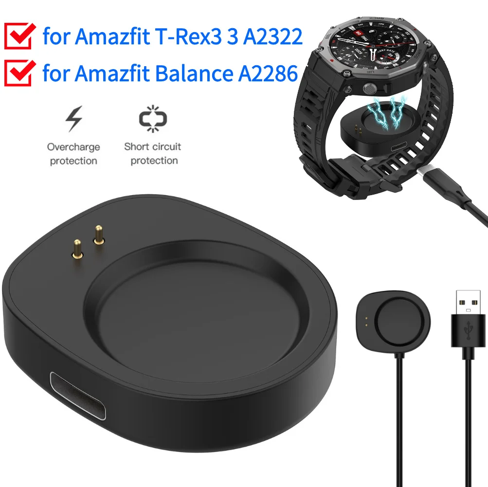 1 m USB-Ladekabel für Amazfit Balance A2286/T-Rex 3 A2322 Ladegerät Adapter Ladestation Adapter TypeC Stecker Ladegerät Basis