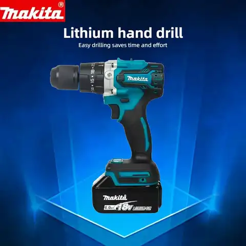 마키타 18V 리튬 전기 충전식 핸드 드릴 DDF487 13mm