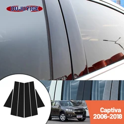 Bright black carbon fiber door and window B C Pillar sticker suitable For Chevrolet Captiva 2006-2018 2007 2008 2009 2010 2011