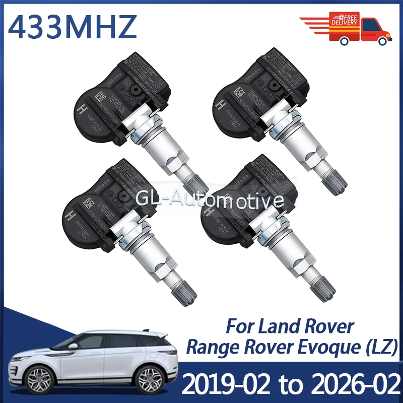 4PCS GX63-1A159-AA Tire Pressure Sensor For Land Rover Range Rover Evoque 2011-2026 LR021935 LR066378 433MHZ