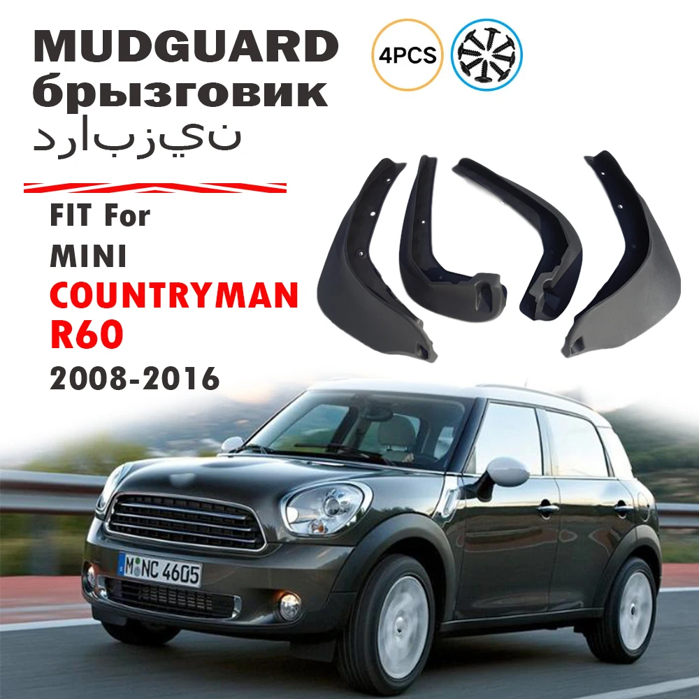 

2008-2013 2014 2015 2016 FOR MINI Countryman R60 Mud Flap Splash Guard Mudguard Fender Mud Flaps Accessories Front Rear 4pcs