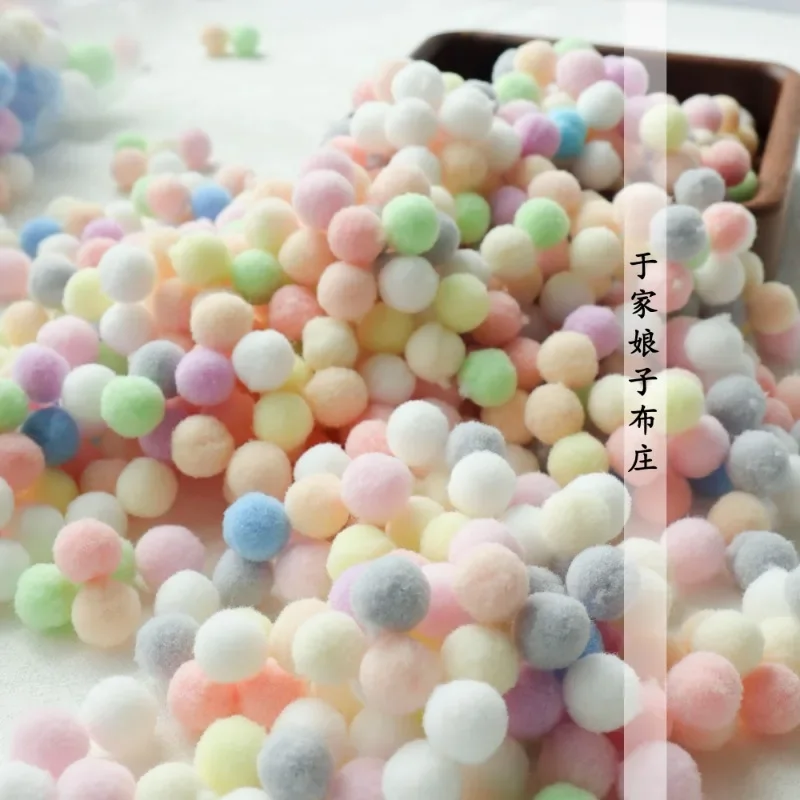 100 pieces Macaron Plush Ball for Decoration, Candy Color, Fur Ball, Small Ball, Handmade, DIY Accessories, Diameter 1.5cm