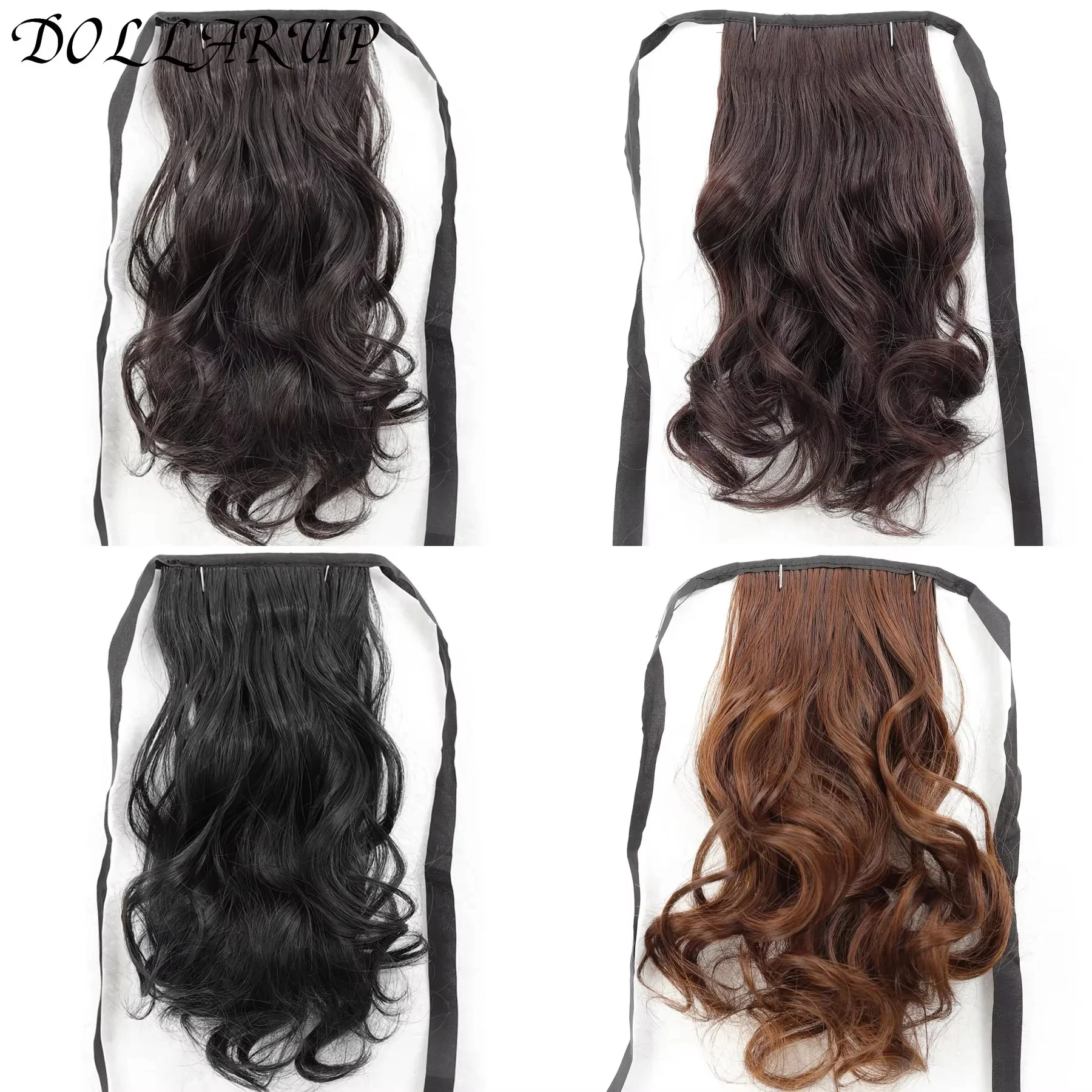JKL Synthetic Short Wave Ponytail for Women Drawstring Tied to Hair Tail Clip in Hair Extensions Natural Fake Hair Pieces