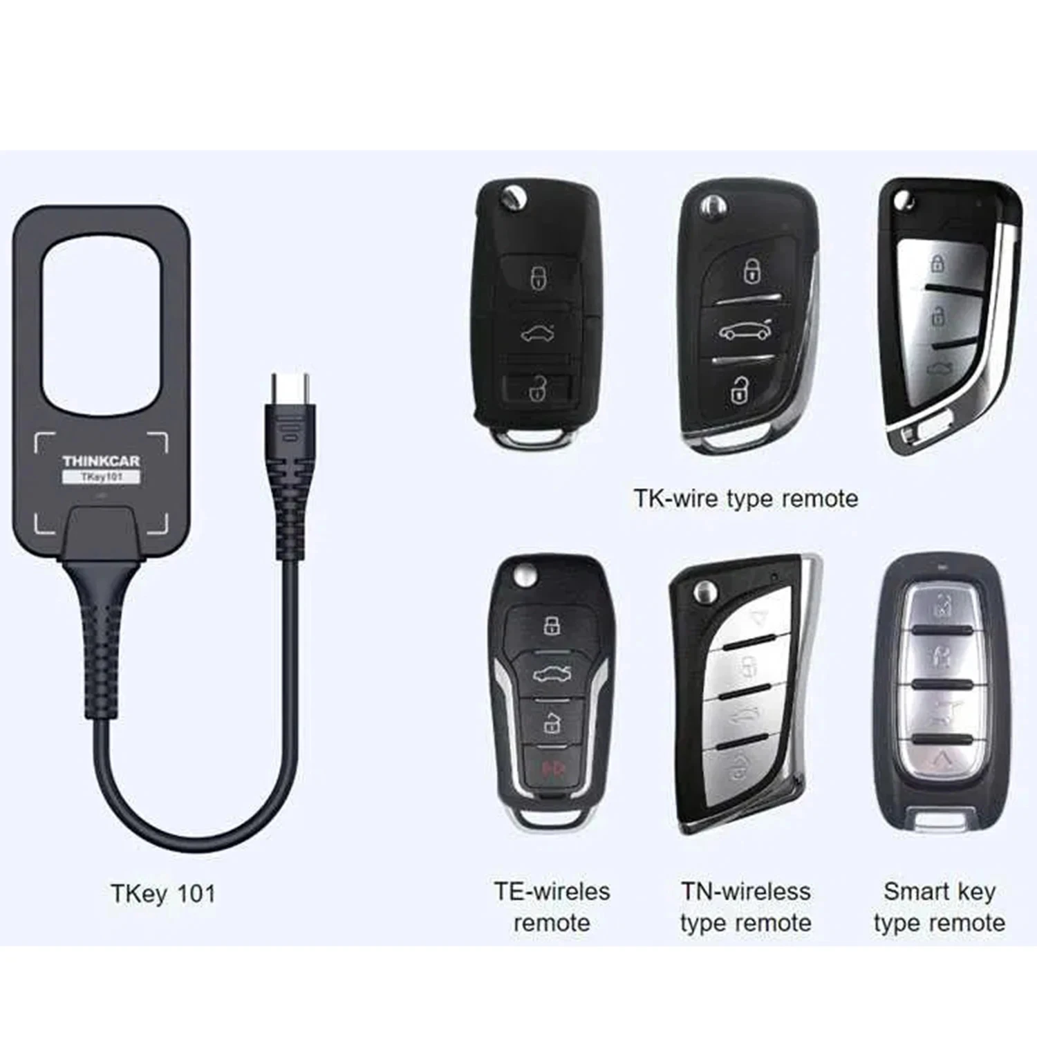 THINKCAR TKEY 101 Universal Car Key Programmer Tool with 6 Unit Remote Keys & 1pcs Super Chip Support 8000+ Car Anti-theft Data