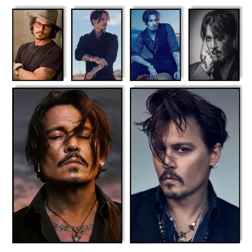 Actor Star J-Johnny Depp Poster HD Self Adhesive Waterproof Wall Art Ideal for Home Office Dorm Bedroom Great Gift