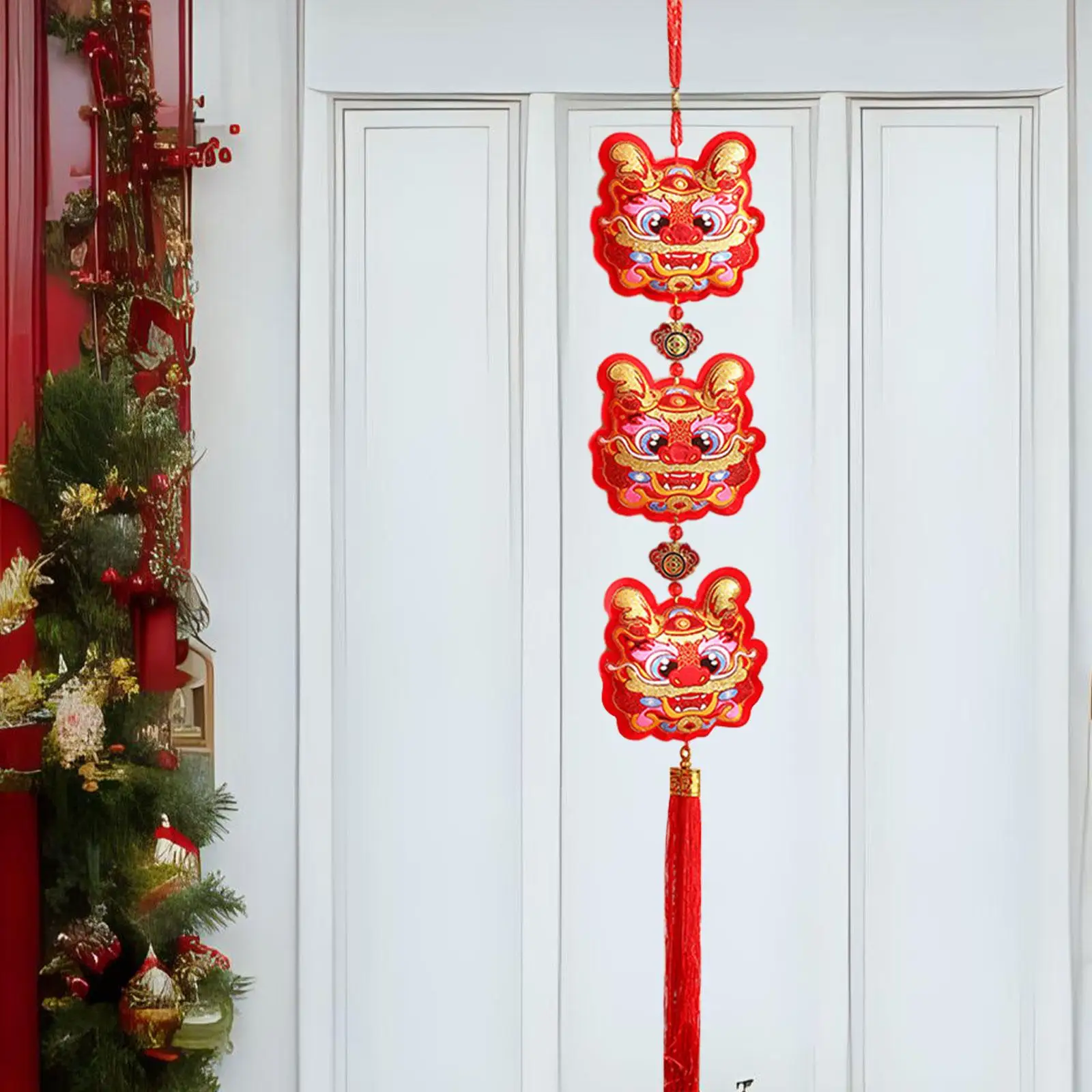 Chinese New Year Decoration Party Supplies Indoor Celebration Lunar Newyear Door Sign for Home Holiday Farmhouse Bedroom Cabinet