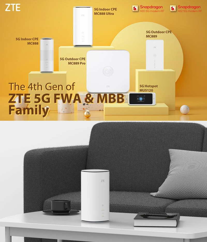 ZTE MC888 Pro SDX62 2,7 Gb/s 5G Wewnętrzny router CPE MC888 Ultra WiFi6 CPE