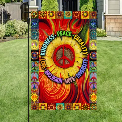 Hippie Flag Peace Hope Love Garden Flag - House Flag