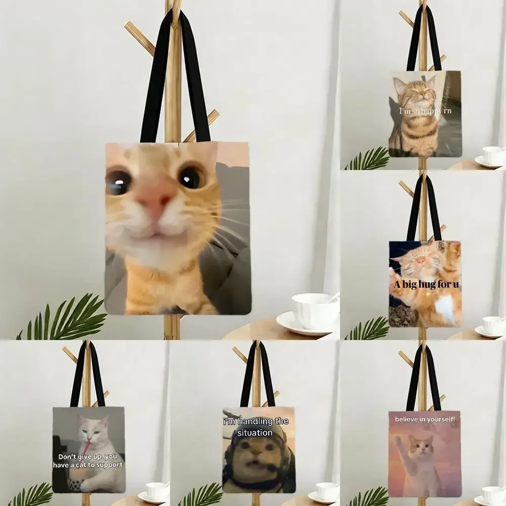 Meme Animal Animal Meme Storage Bags Bags Series Print Bag Lightweight Shoulder Daily Shopping Bags
