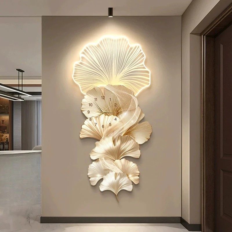 High sense living room corridor aisle creative wall lamp painting ginkgo biloba hanging painting