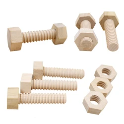 Early Education Educational Screw Nut Assembling Wooden Toy Solid Wood Screw Nut Hands-On Teaching Aid Educational Toy For Child