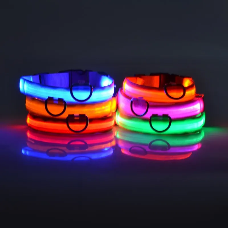 Adjustable dog collar LED luminous collar night light pet dog safety collar, suitable for small dog accessories