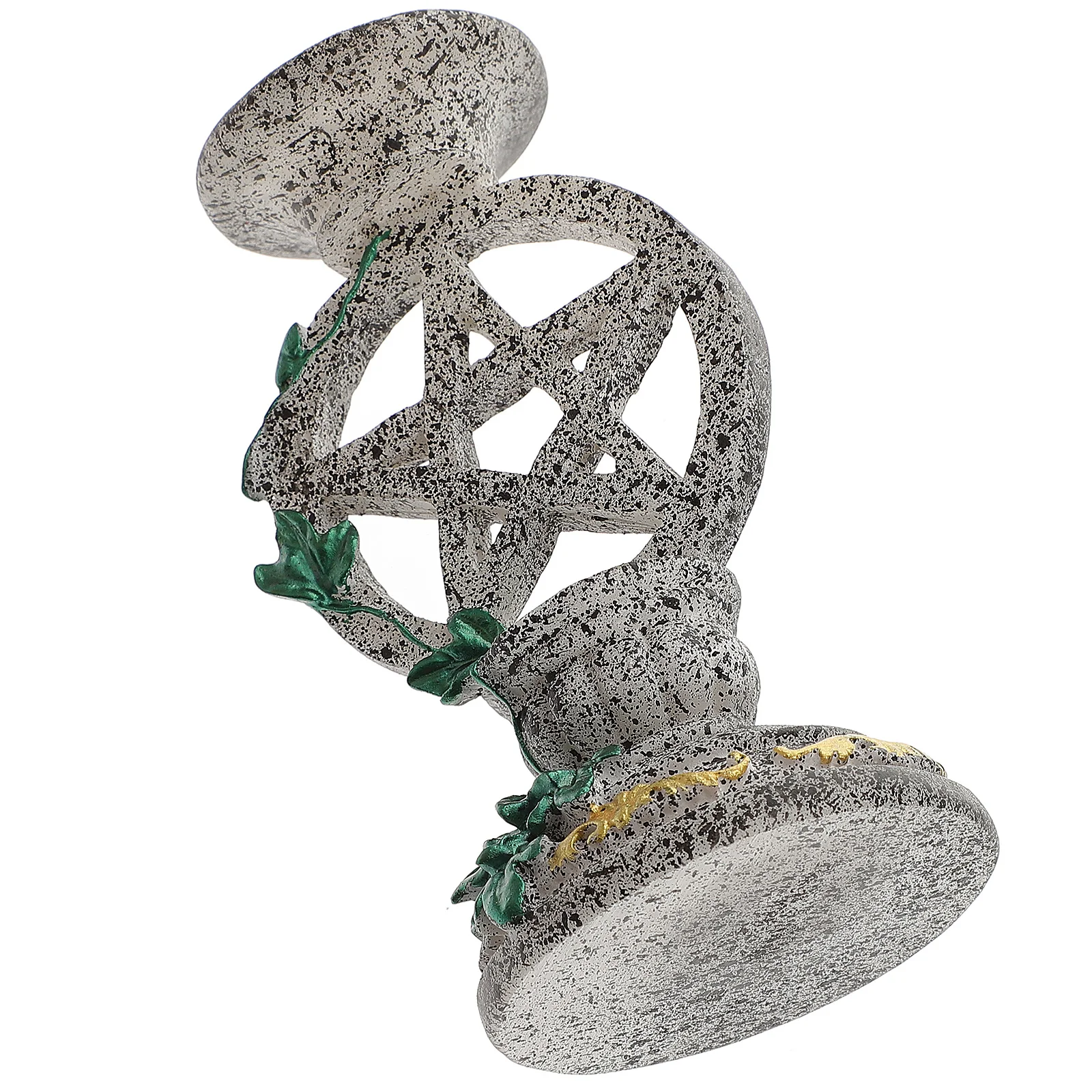 

Pentagram Ornament Candlelit Dinner Decoration Candlestick Holder Desktop Crystal Ball Stand Resin Holders Mysterious