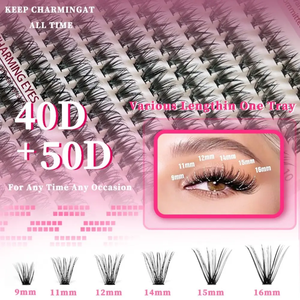 9-16mm Length False Eyelashes 3D Volume Natural Look 3D Faux Mink Lash Fluffy Clusters Volume Fans Fake Eyelash Personal Care