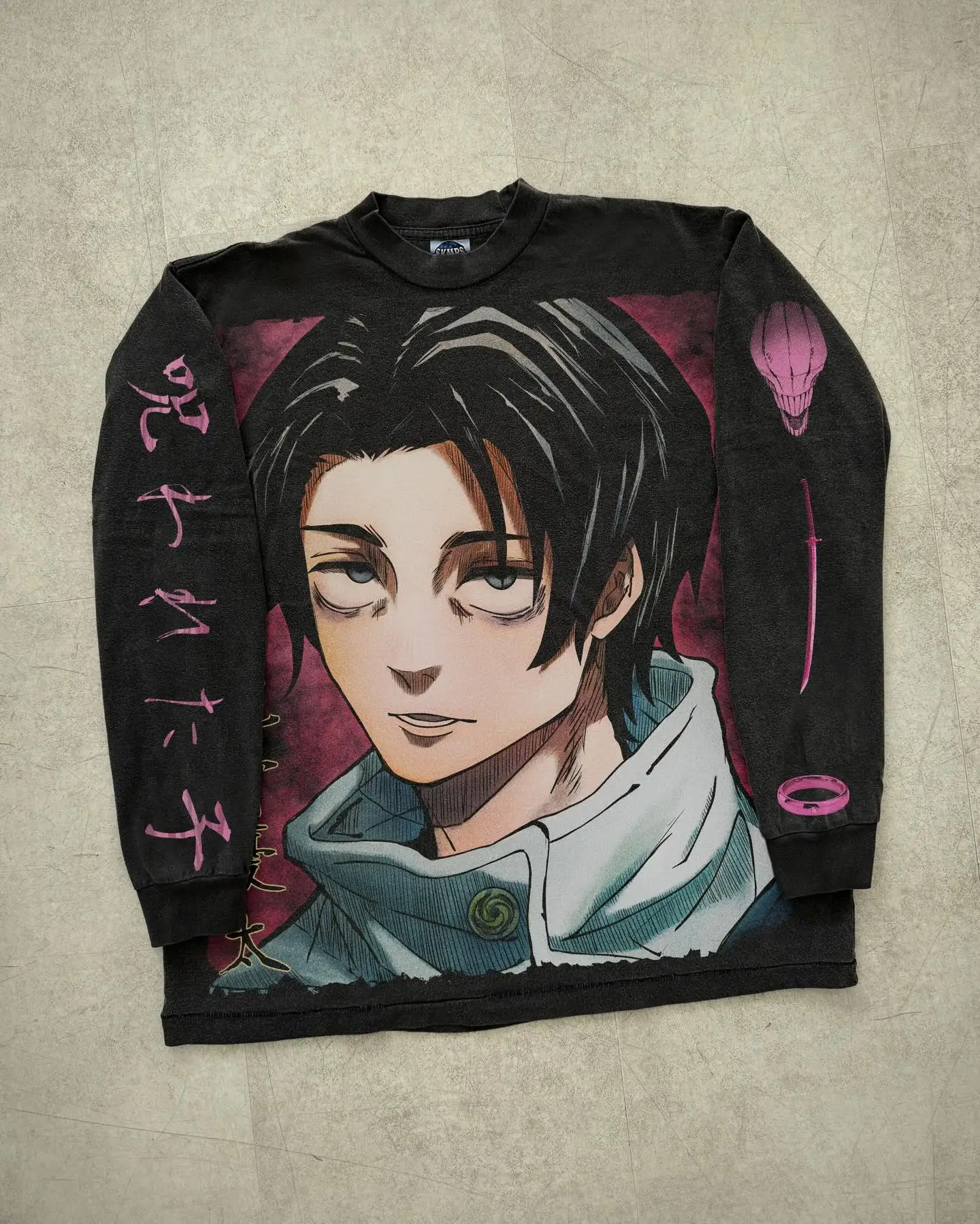New anime oversized t shirt jujutsu kaisen graphic t shirts fashion streetwear y2k top cotton comics long sleeved men clothing