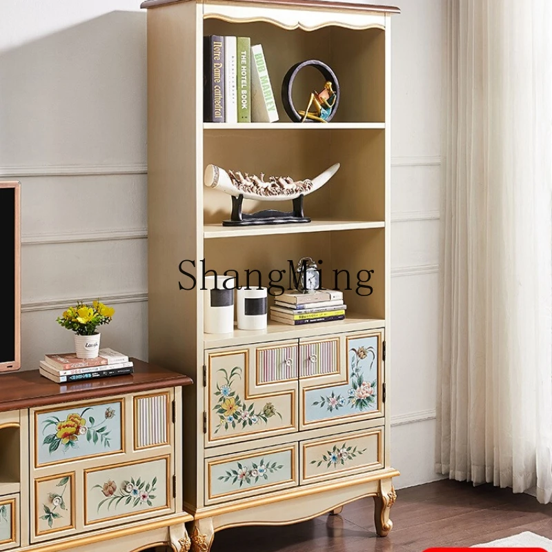 

SM solid wood wine cabinet against the wall modern simple home living room display floor-to-ceiling bookcase