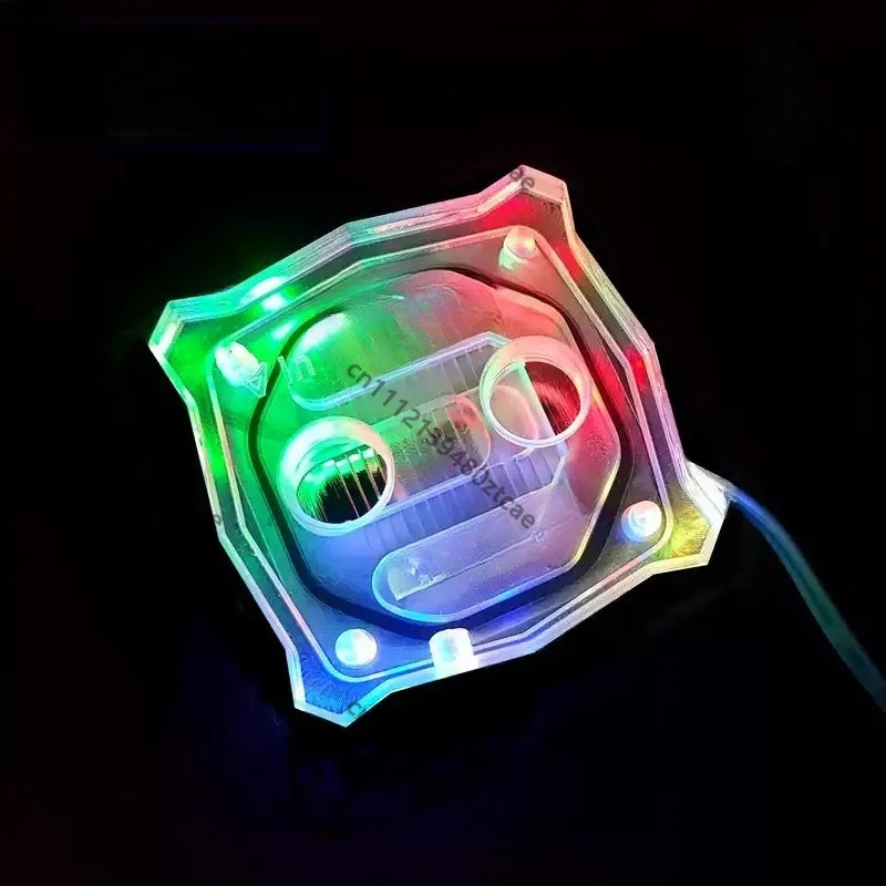 Transparent RGB Micro‑Jet‑Channel CPU Water Block For PC Liquid Cooling DIY Mod Accessory