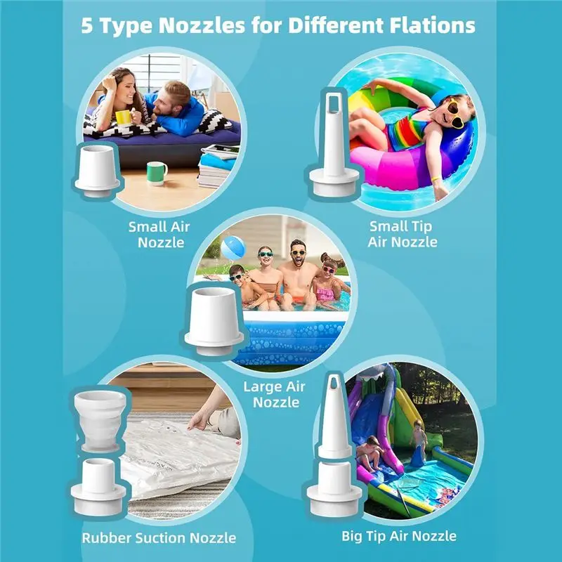 

Электрический воздушный насос A78I, сверхлегкий портативный воздушный насос, перезаряжаемая батарея с кемпинговым фонарем для спальных подушечек, путешествий