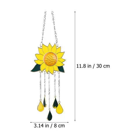1 पीस जिंक मिश्र धातु विंड चाइम सूरजमुखी गार्डन हैंगिंग सजावट बालकनी बेडरूम आउटडोर उपहार ध्वनि आभूषण जिंक मिश्र धातु विंड चाइम 10 best sales पवन झंकार - №1