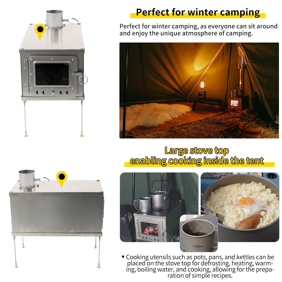 Foldable titanium wood-burning - огляд і ціна Titanium Folding Wood Stove Tent