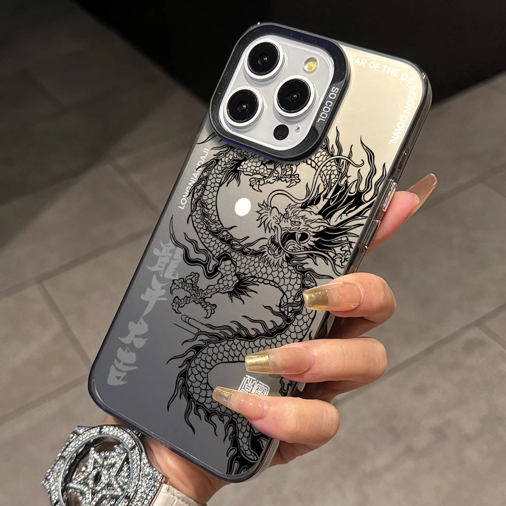 Chinese Loong Dragon Phone Case for Vivo Y100 Y56 Y36 Y33S Y27 Y22 Y21 Y20 Y19 Y17 Y16 Y15 Y11 Y03 V30 V29 V27 V25 4G 5G Cover