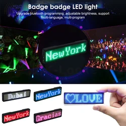 Módulo de luz LED programable con Bluetooth, módulo de etiqueta de nombre de desplazamiento recargable con imán para fiesta, evento y reunión