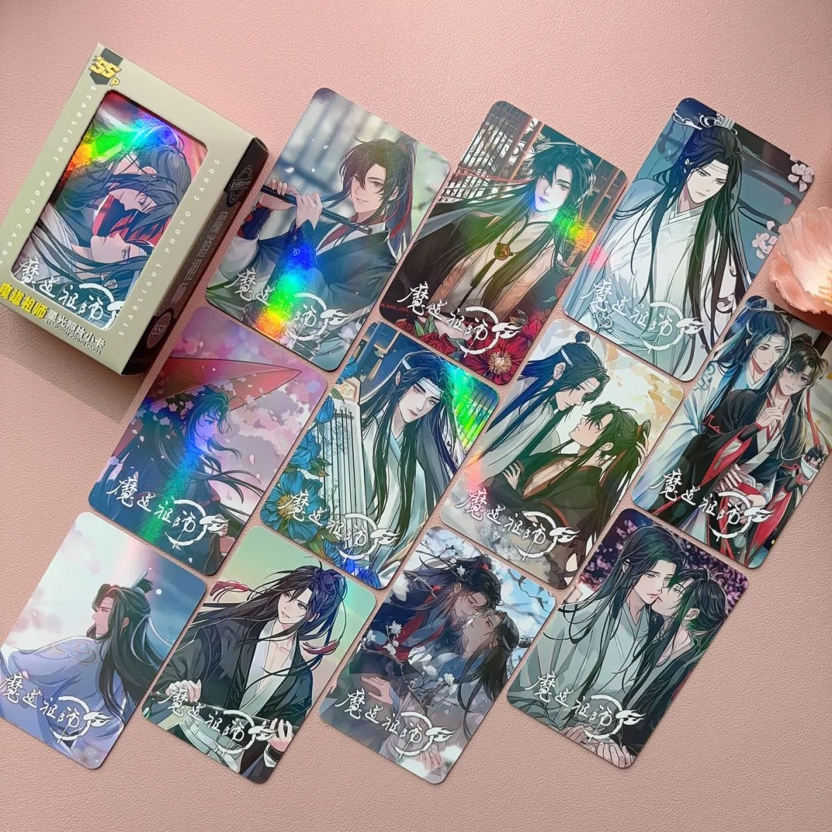 55 Pcs/Set Starlight Photo Cards - Manga Tian Guan Ci Fu Mo Dao Zu Shi Comic Characters Laser Lomo for Cosplay Gift