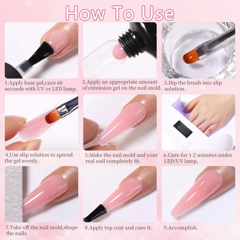 LILYCUTE 15ML Quick Extension Gel Nail Polish Milky White Clear Pink Color French Manicure Finger Prolong Nail Hard Gel Varnish