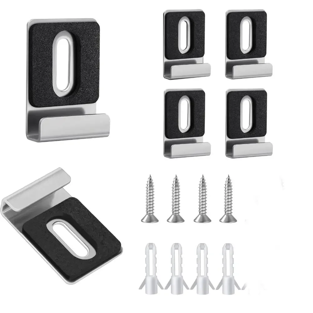4pcs 304 Stainless Steel Mirror Clips Included Screws Rubber Pads Mirror Holder Matte Black Mirror Brackets Bathroom Mirror