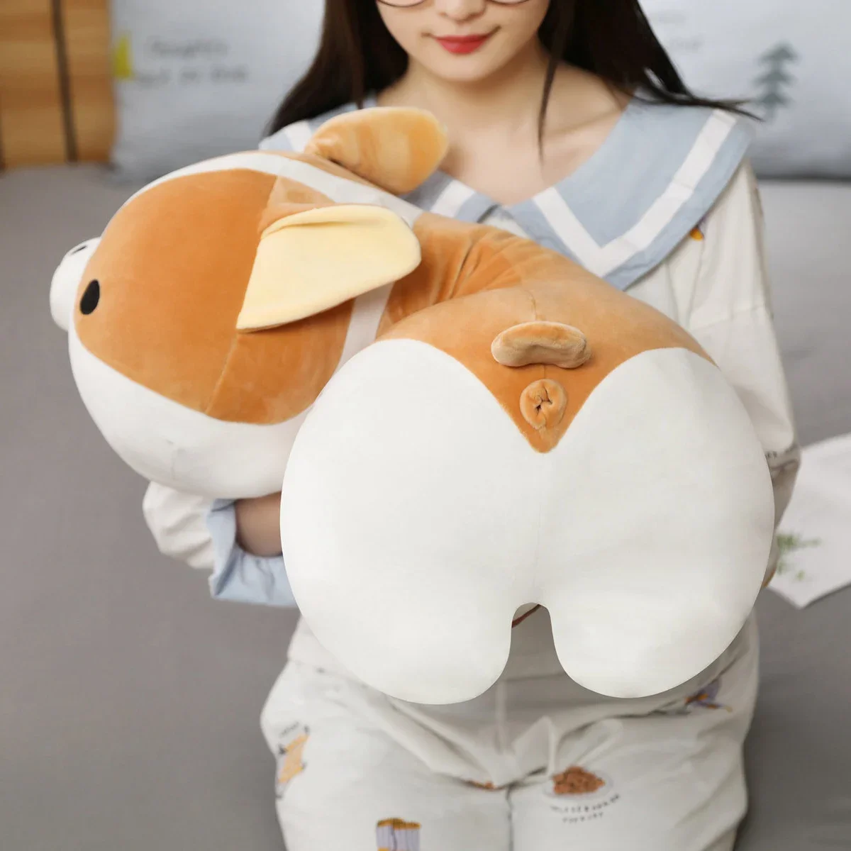 40cm Giant Size Cute Corgi Dog Plush Toys Stuffed Animal Puppy Dog Pillow Soft Lovely Doll Kawaii Christmas Gift for Kids