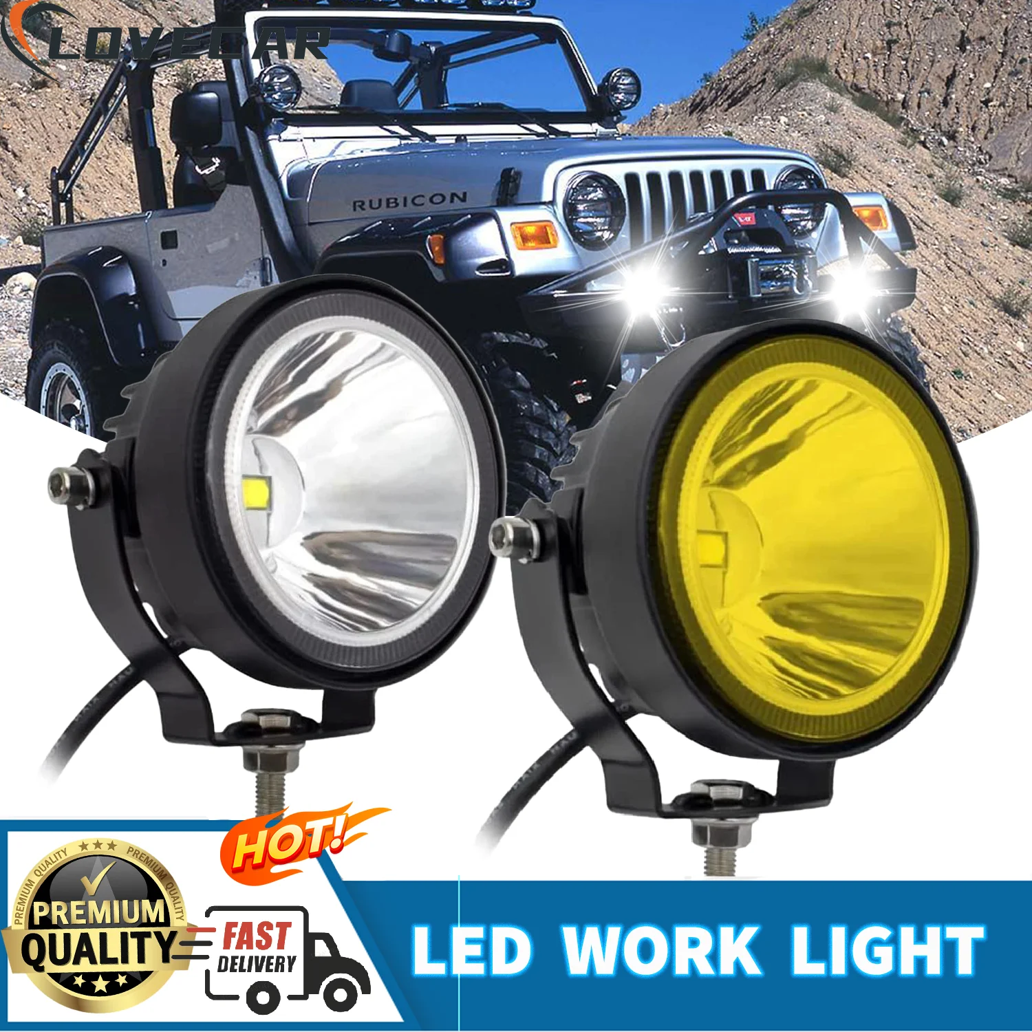 

4inch High Bridges Search Light Led Spot Fog Light LED Fog Driving 4x4 Off Road Lights Work Driving Boat ATV UTV Jeep Lamp