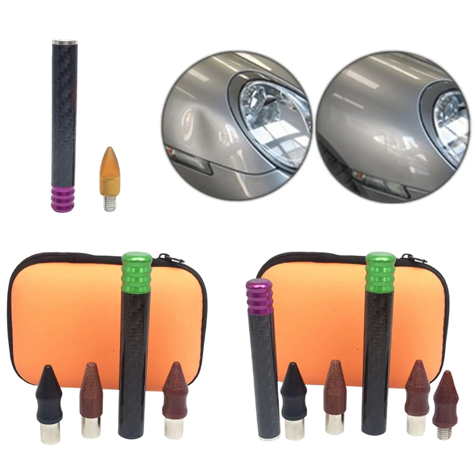 Vehicle Dent Repair Pen Carbon Fiber Knockdown Tool Car Body Dent Removal Tool Kit for Auto Sheet Metal view 3