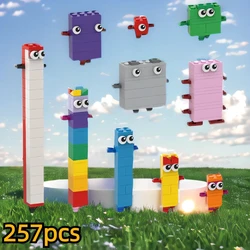 Juego de bloques de construcción de matemáticas para niños, juguete de construcción con diseño creativo, números 1-10, piezas, 257