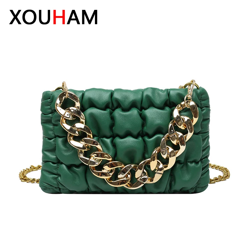 

XOUHAM Shoulder Bag for Women 9 Color PU Leather Chain Crossbody Bags Luxury Designer Handbag Fashion Woman Square Purse Female