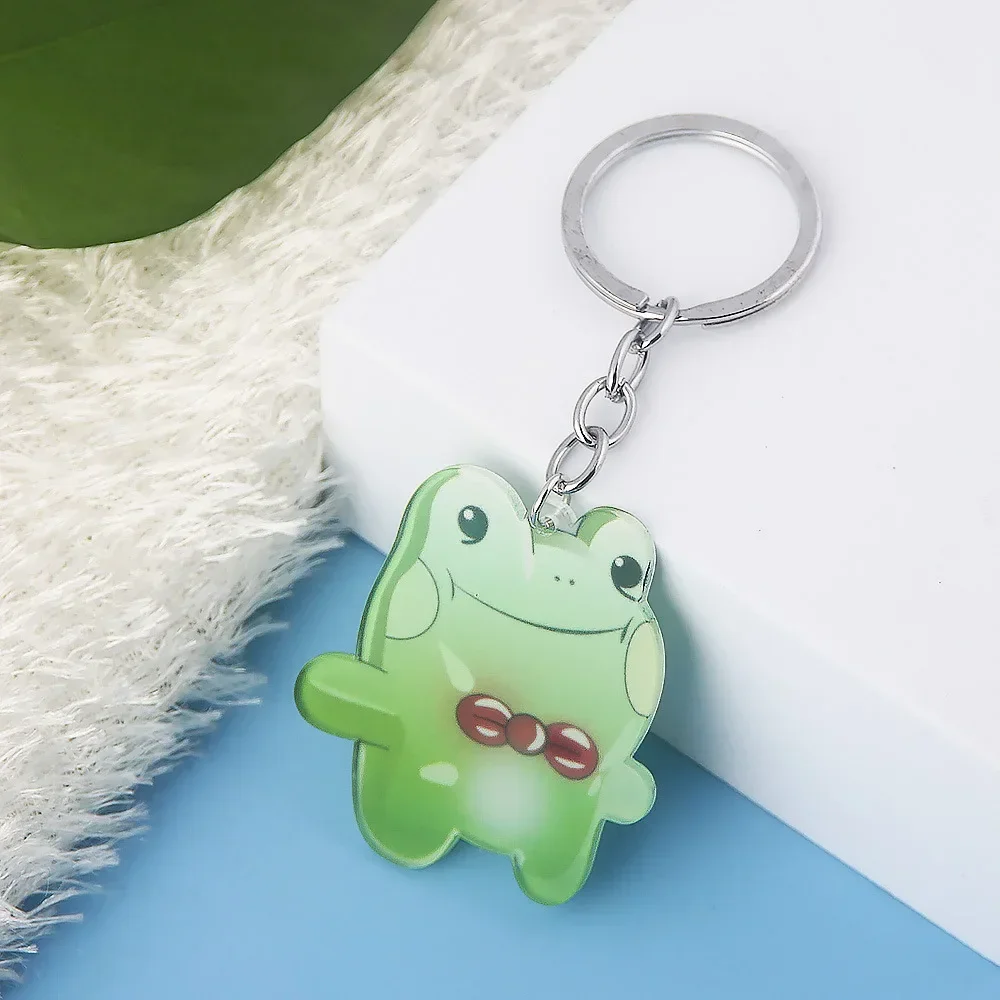 Killing and Stalking Series Keychain Fashion Cute Bow Frog Acrylic Pendant Keychain Birthday Party Jewelry Presents