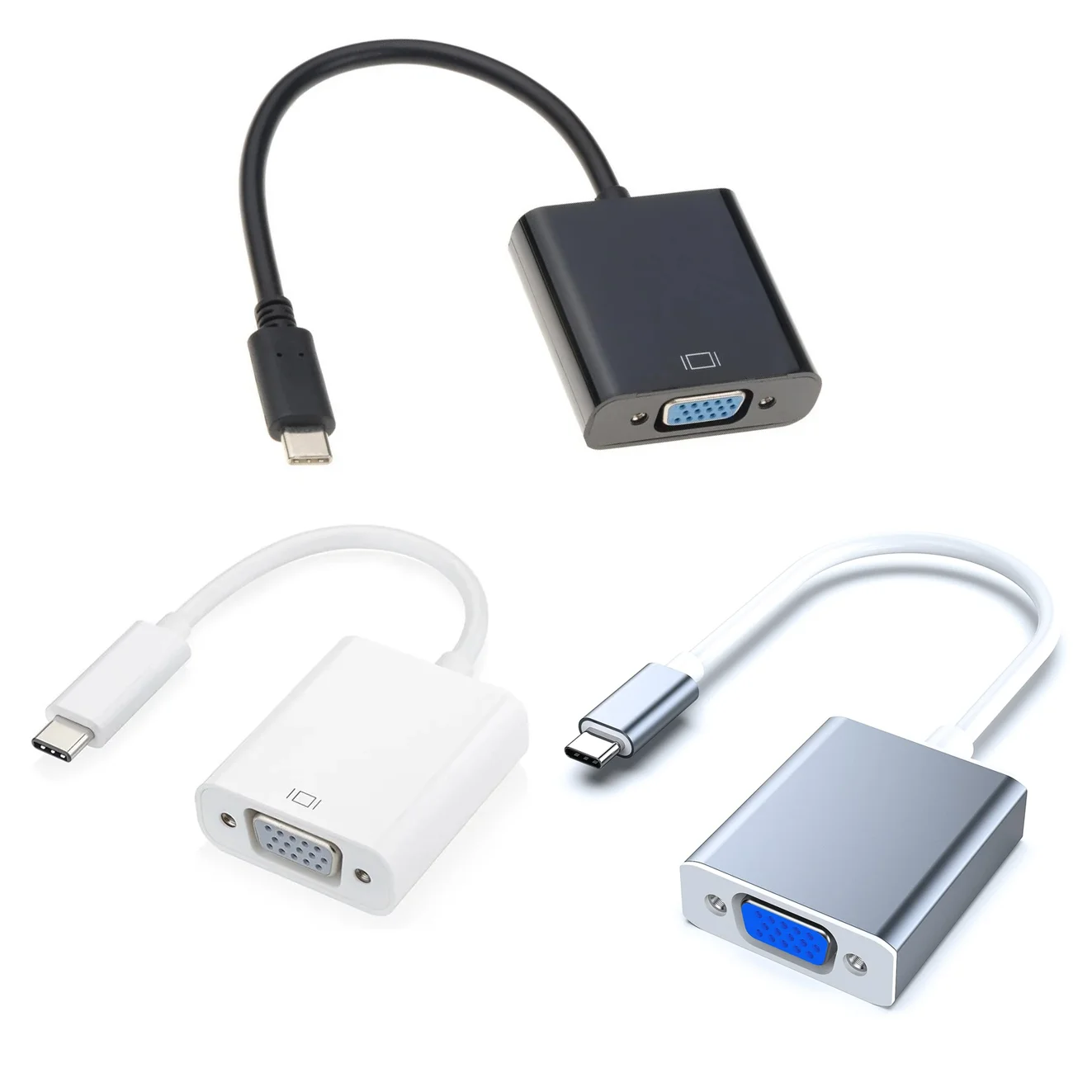 

Thunderbolt3/4 Compatible USB C to VGA Adapter Type-C to VGA Converter Cable for Macbook Pro Laptops to Projector Monitor