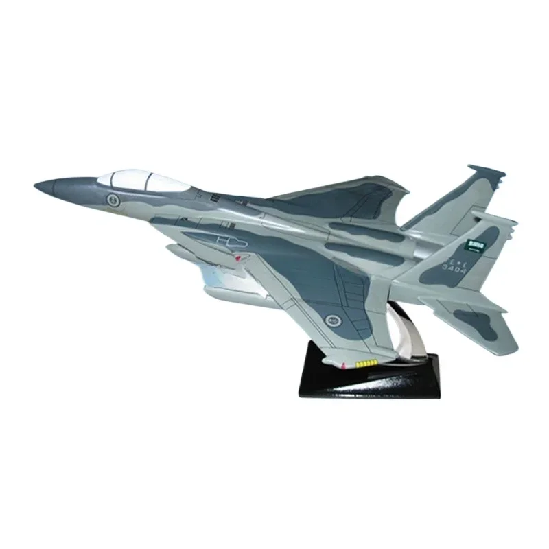 Resin, Simulation Aircraft Model F-15 Military Fighter Model with Wooden Base