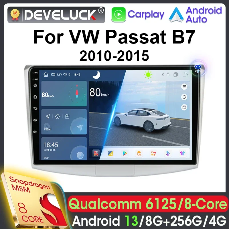 Android 13 Car Radio 2 Din Qualcomm SM6125 For VW Volkswagen Passat B7 B6 2010-2015 Stereo Multimedia Video Player Carplay Auto